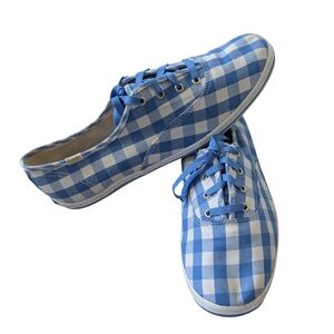 Keds X Kate Spade Blue Gingham Sneakers Sz.8.5